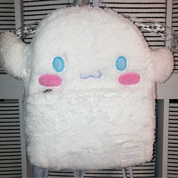 Loungefly Cinnamoroll Mini Fuzzy Backpack | Sanrio Sherpa - Picture 1 of 9
